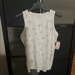 Starry White Sleeveless Top